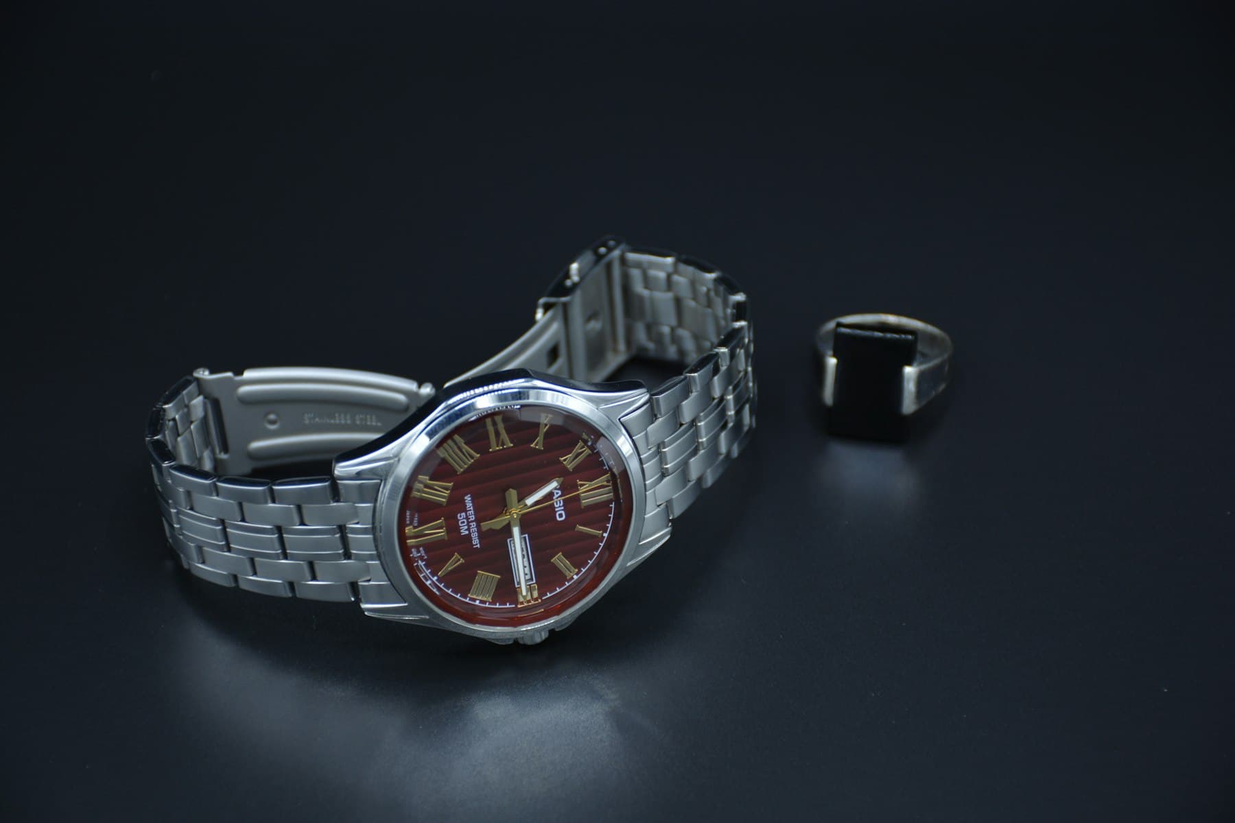 Abyss Obsidian black watch on a black background